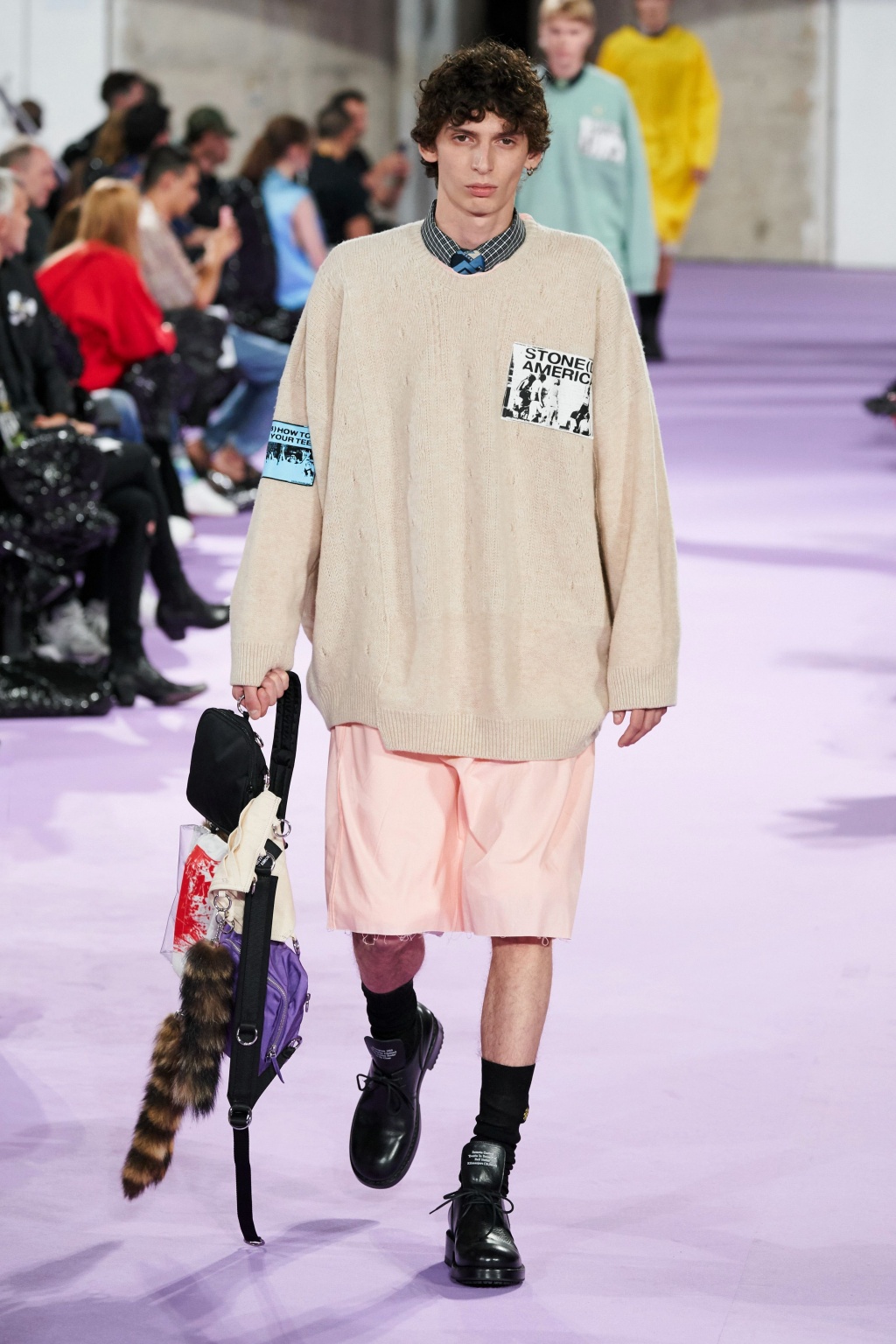 Cream Woven sweater with patches Raf Simons - Vitkac Canada